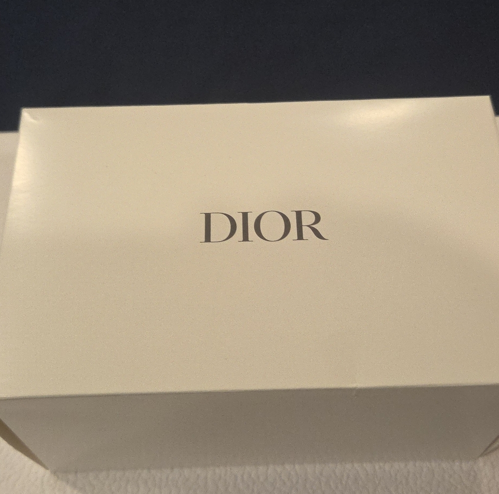 Dior Beauty Demin Cosmetic Makeup Bag Pouch - Gold Logo - Picture 7 of 9